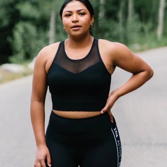 ZYIA Other - Zyia Active All Star Scalloped Edge Black Sports Bra Size Large